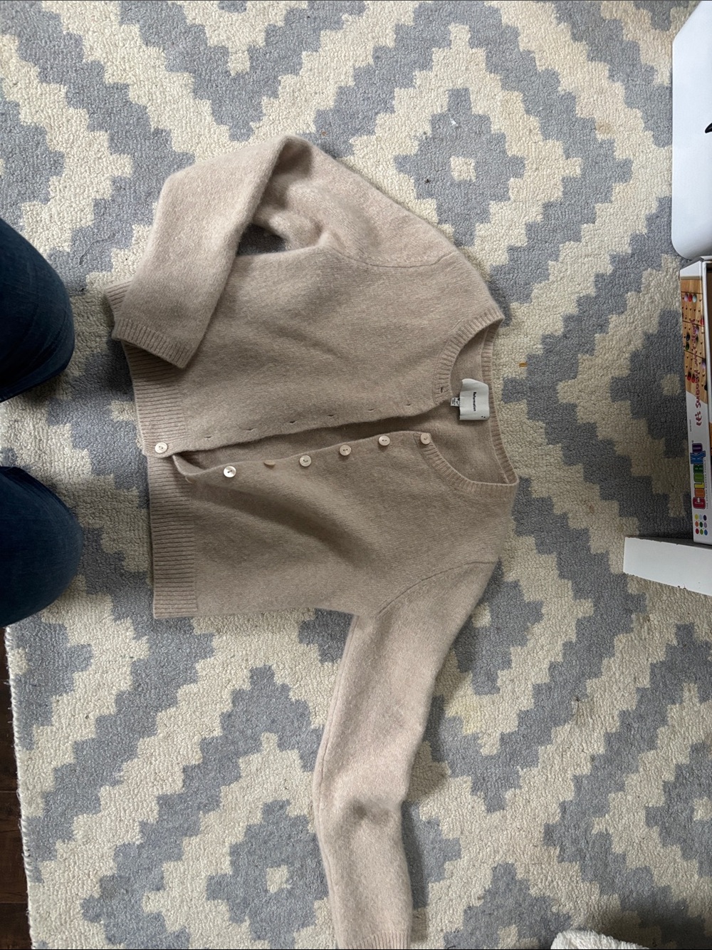 Reformation Taupe Button-Front V-Neck Cardigan